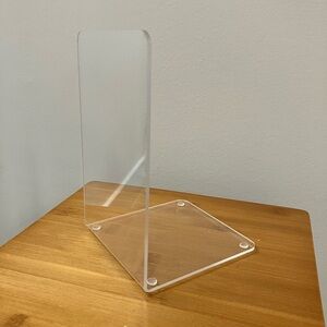 Acrylic Bookend Transparent Book Stand Bookshelf Organizer 3 pcs
